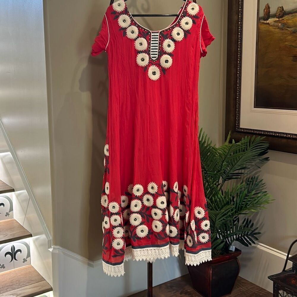 Spectacular Red Embellished Dress - Picture 3 of 17